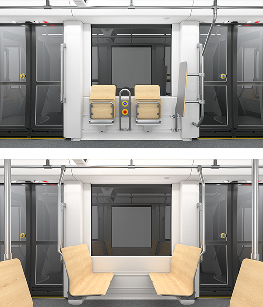 Interior Design Layouts of a Tramway